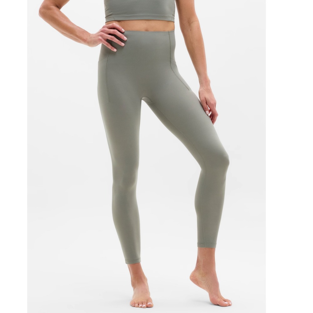 Athleta Salutation Stash 7/8 Tight Side Pockets Sage Green M